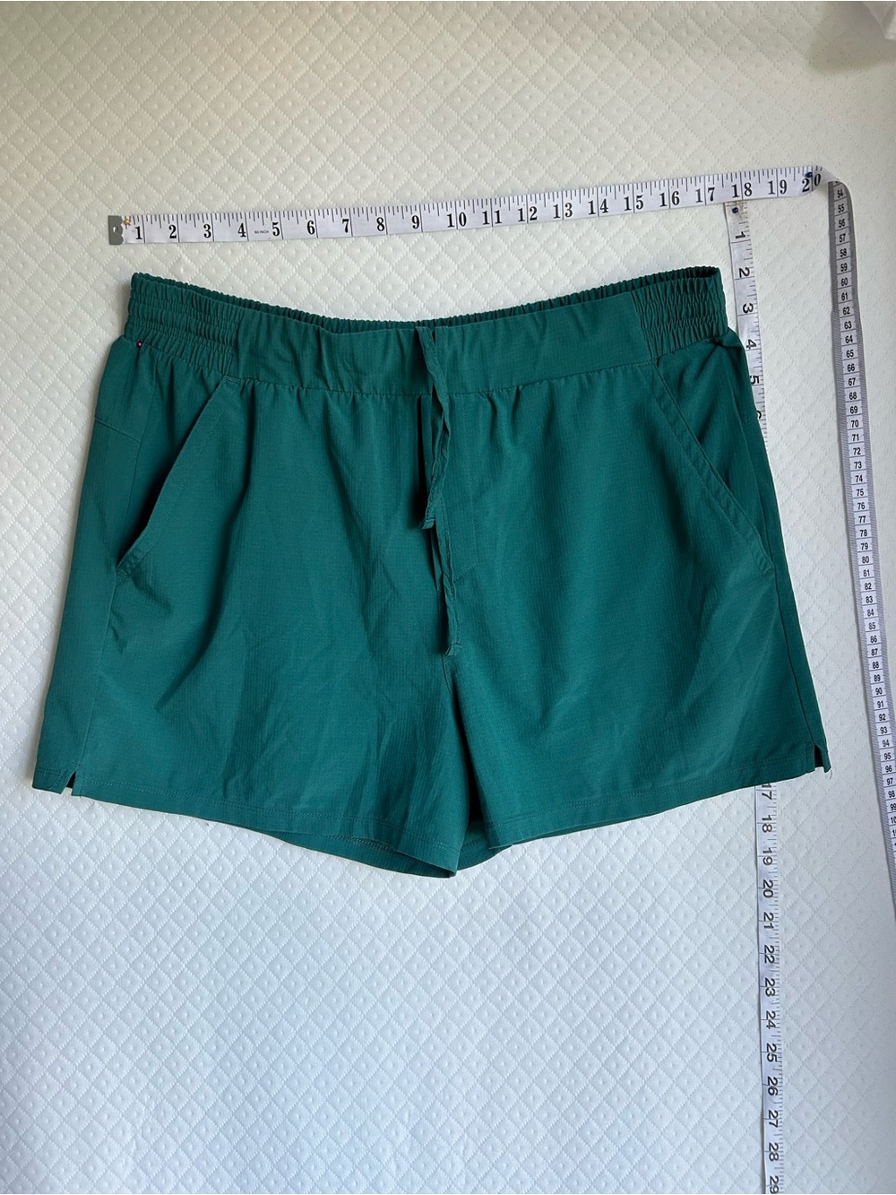 Mens Green Drawstring Active Shorts Athletic Gym Workout Shorts Size L